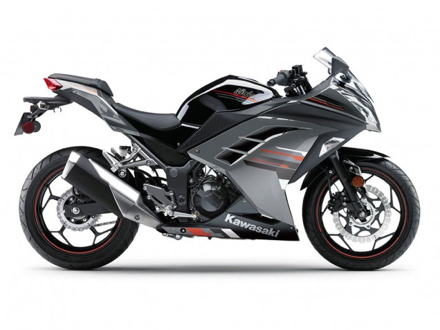 Carénages Moto Kawasaki EX300 2013-2024 - Noir Argent Rouge