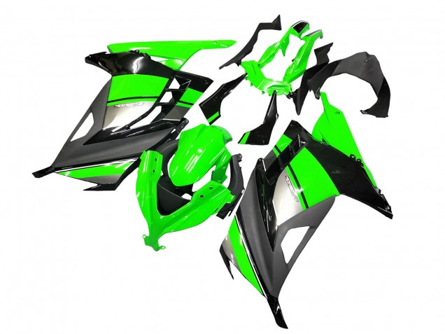 Carénages Moto Kawasaki EX300 2013-2024 - Vert Argent Noir