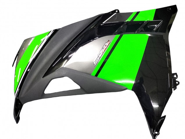 Carénages Moto Kawasaki EX300 2013-2024 - Vert Argent Noir