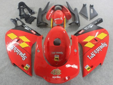 Carénages Moto Aprilia RS125 2000-2005 - Rouge Jaune Noir Spains No1