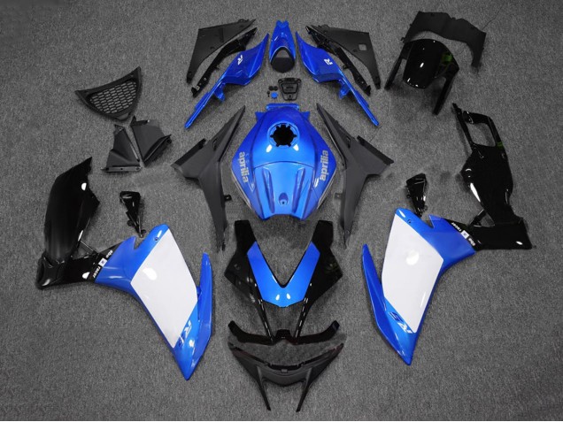 Carénages Moto Aprilia RS4 50 125 2012-2018 - Bleu Blanc Noir Brillant
