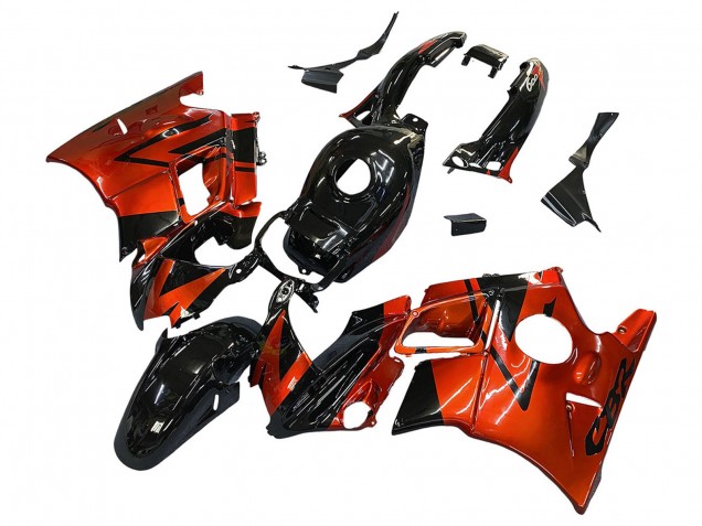 Carénages Moto Honda CBR600 F2 1991-1994 - Orange Noir Brillant