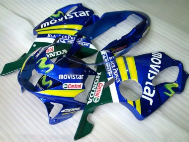 Carénages Moto Honda CBR600 F4 1999-2000 - Bleu Jaune Vert MoviStar Castrol