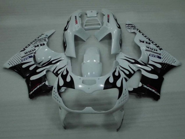 Carénages Moto Honda CBR900RR 893 1994-1995 - Blanc Noir Brillant Flamme