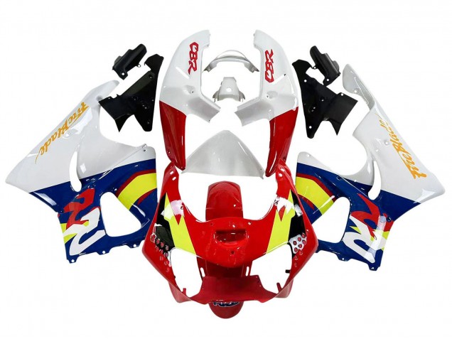 Carénages Moto Honda CBR900RR 919 1998-1999 - Blanc Rouge Jaune Bleu