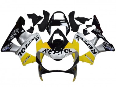 Carénages Moto Honda CBR900RR 929 2000-2001 - Jaune Argent Noir Brillant Repsol