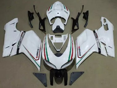 Carénages Moto Ducati 1198 2007-2014 - Blanc Rouge Vert Noir Corse