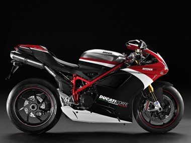 Carénages Moto Ducati 848/1098/1198 2007-2014 - Blanc Rouge Noir Brillant