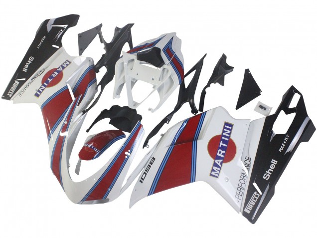 Carénages Moto Ducati 1098 2007-2014 - Blanc Rouge Bleu Noir Brillant Martini