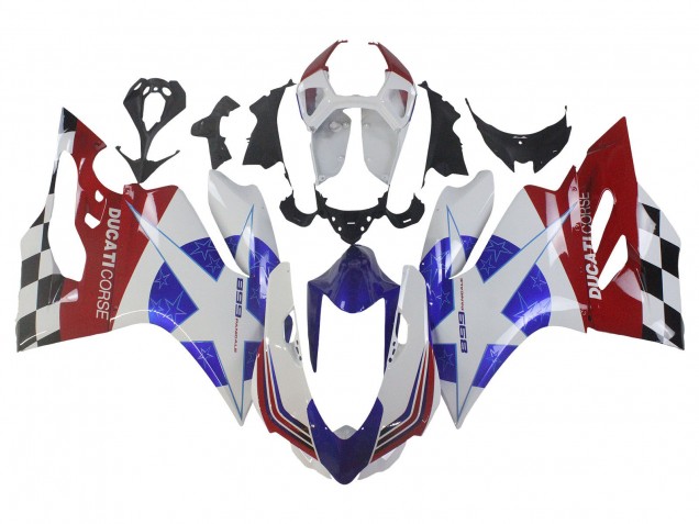 Carénages Moto Ducati Panigale 899 2011-2014 - Blanc Bleu Rouge Noir