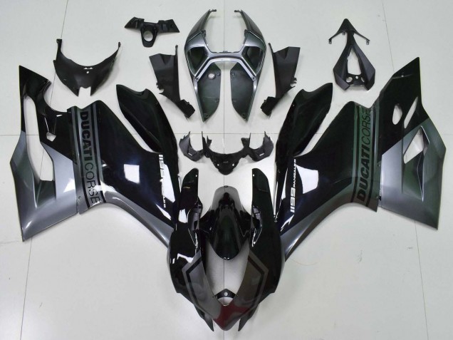 Carénages Moto Ducati Panigale 1199 2011-2014 - Gris Noir Brillant