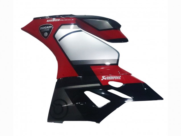 Carénages Moto Ducati 1199 2011-2014 - Rouge Argent Noir