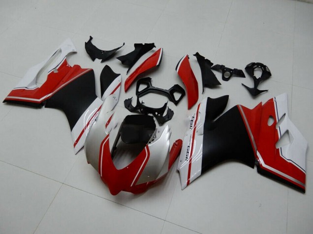 Carénages Moto Ducati 1199 2011-2014 - Blanc Rouge Noir Mat