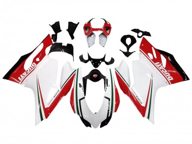 Carénages Moto Ducati 1199 2011-2014 - Blanc Rouge Vert Noir Brillant