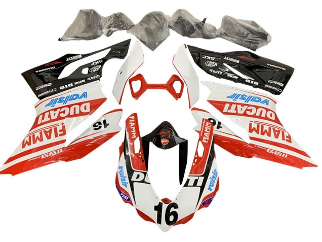 Carénages Moto Ducati Panigale 1199 2011-2014 - Blanc Rouge Noir Brillant Valsir Fiamm Ficc 16