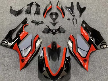 Carénages Moto Ducati 959 2015-2020 - Argent Rouge Noir Brillant