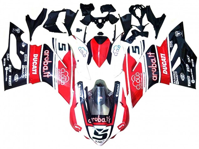 Carénages Moto Ducati 959/1299 2015-2020 - Blanc Rouge Noir Brillant Aruba 5