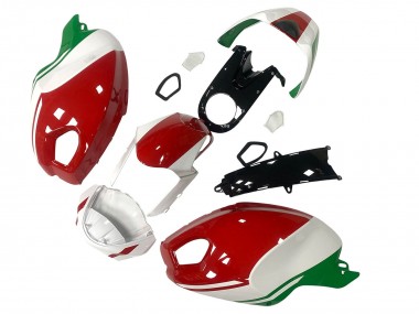 Carénage Moto Ducati Monster 696 796 1100 1100S 2008-2012 - Blanc Rouge Vert