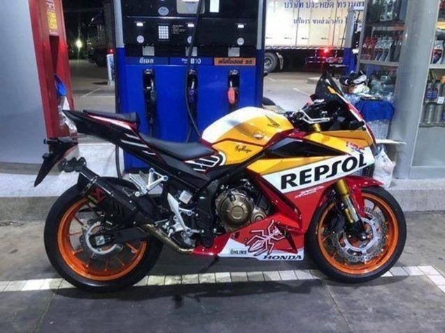 Carénages Moto Honda CBR500R 2016-2018 - Jaune Blanc Rouge Repsol HRC