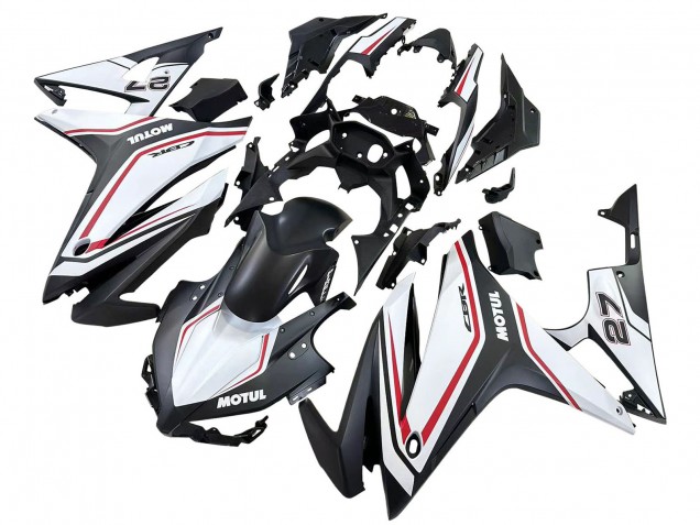 Carénages Moto Honda CBR500R 2016-2018 - Blanc Rouge Noir Mat