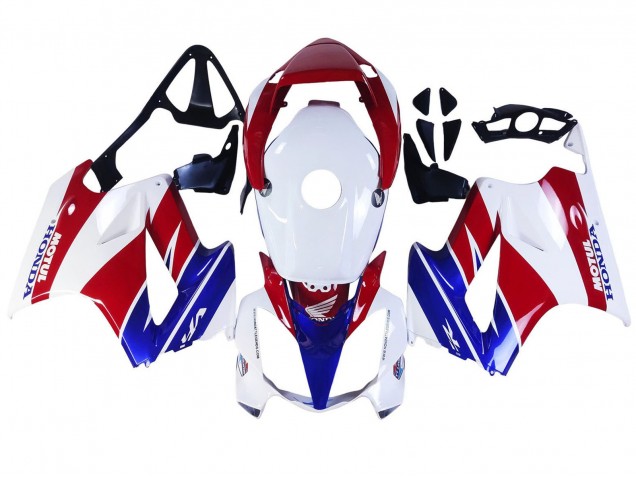 Carénages Moto Honda VFR 800 2002-2013 - Blanc Rouge Bleu Motul