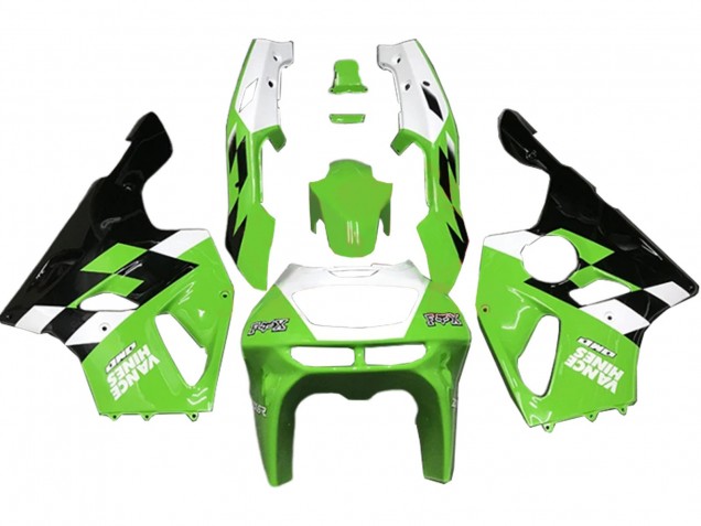 Carénages Moto Kawasaki ZX7R 1996-2003 - Blanc Vert Noir Brillant