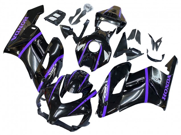 Carénages Moto Honda CBR1000RR 2004-2005 - Noir Brillant Violet Bande