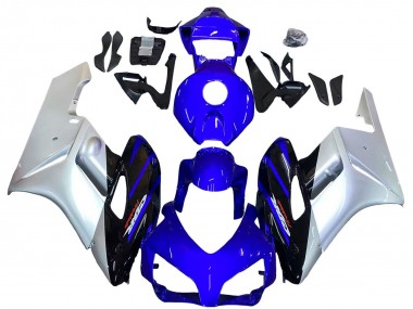 Carénages Moto Honda CBR1000RR 2004-2005 - Argent Bleu Noir Brillant