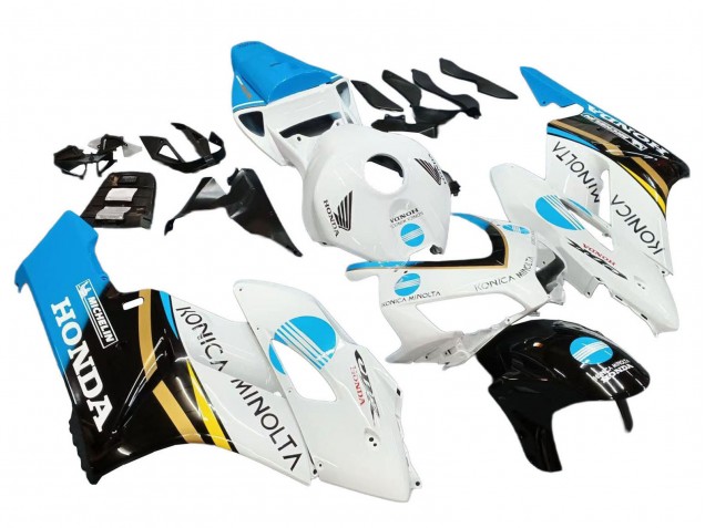 Carénages Moto Honda CBR1000RR 2004-2005 - Blanc Bleu Clair Jaune Noir Konica Minolta