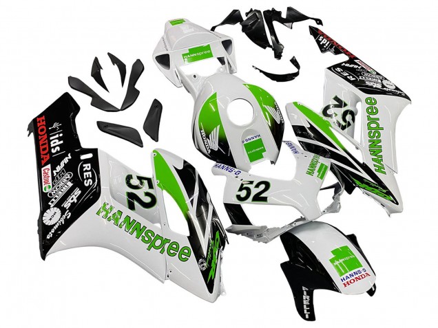 Carénages Moto Honda CBR1000RR 2004-2005 - Blanc Vert Noir Brillant Hannspree 52