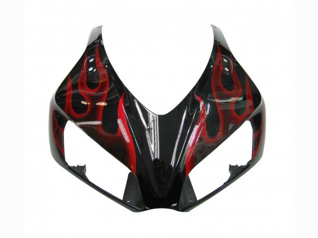Carénage Moto Honda CBR1000RR 2006-2007 - Noir Brillant Rouge Flamme