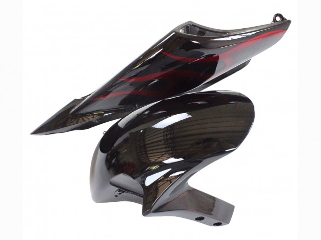 Carénage Moto Honda CBR1000RR 2006-2007 - Noir Brillant Rouge Flamme