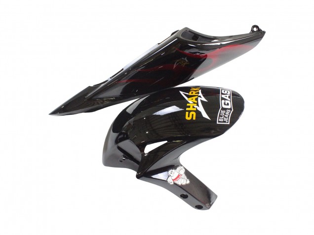 Carénages Moto Honda CBR1000RR 2006-2007 - Noir Brillant Jaune Rouge Flamme