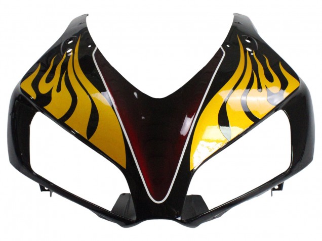 Carénages Moto Honda CBR1000RR 2006-2007 - Noir Brillant Jaune Rouge Flamme