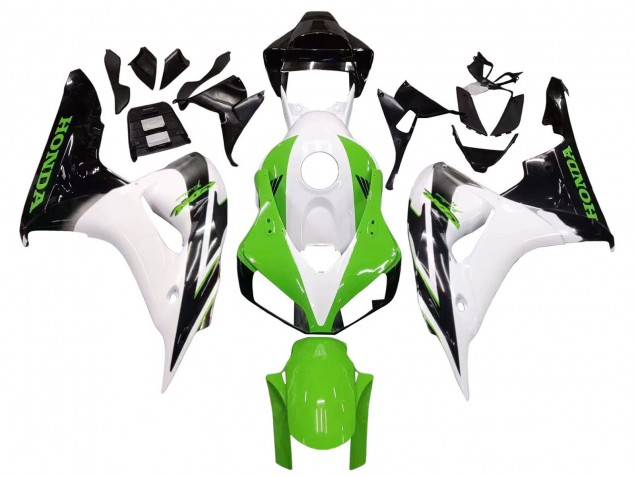 Carénage Moto Honda CBR1000RR 2006-2007 - Blanc Vert Noir Brillant