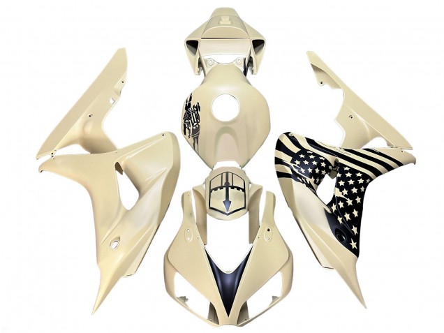 Carénages Moto Honda CBR1000RR 2006-2007 - Crème Noir