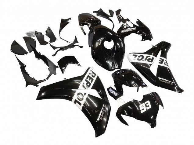 Carénages Moto Honda CBR1000RR 2008-2011 - Noir Brillant Blanc Repsol 93