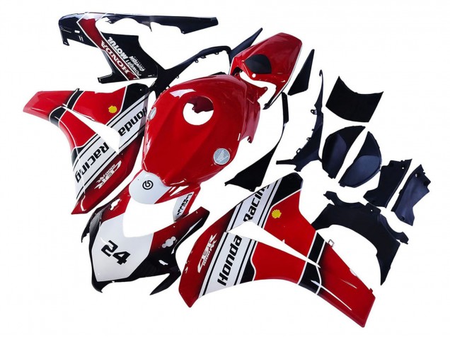 Carénages Moto Honda CBR1000RR 2008-2011 - Blanc Rouge Noir Brillant Courses 24