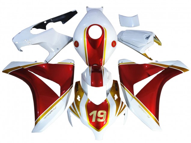 Carénages Moto Honda CBR1000RR 2008-2011 - Blanc Rouge Or 19