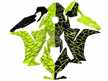 Carénages Moto Honda CBR1000RR 2012-2016 - Fluorescent Vert Noir Brillant