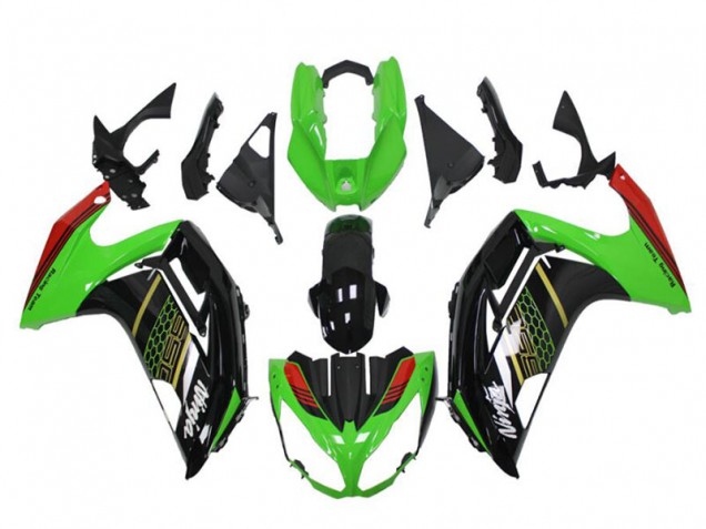 Carénages Moto Kawasaki EX650 2012-2016 - Vert Noir Brillant Rouge Rayon de Miel