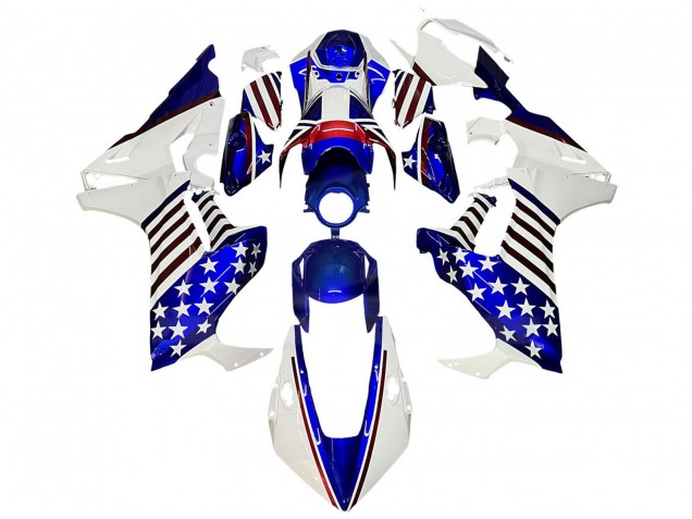 Carénages Moto Honda CBR1000RR 2017-2023 - Blanc Bleu Rouge Étoile