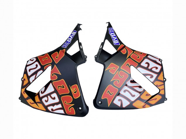 Carénages Moto Honda CBR600RR 2003-2004 - Noir Mat Orange Repsol Rossi 46