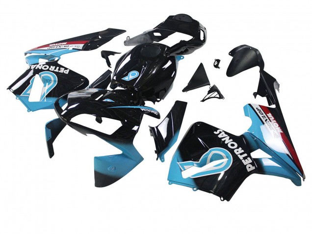 Carénages Moto Honda CBR600RR 2003-2004 - Bleu Clair Rouge Noir Brillant Dunlop