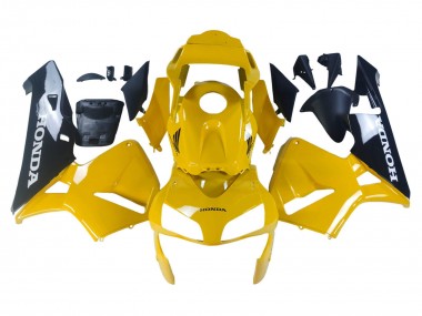 Carénages Moto Honda CBR600RR 2003-2004 - Jaune Noir Brillant