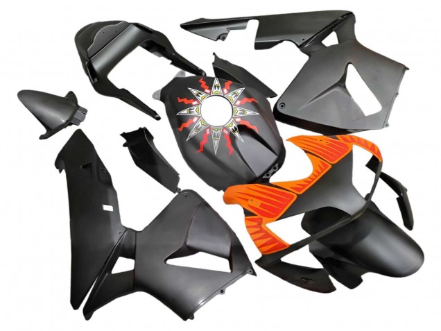 Carénages Moto Honda CBR600RR 2003-2004 - Noir Mat Orange