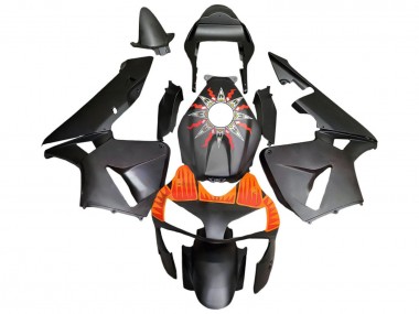 Carénages Moto Honda CBR600RR 2003-2004 - Noir Mat Orange