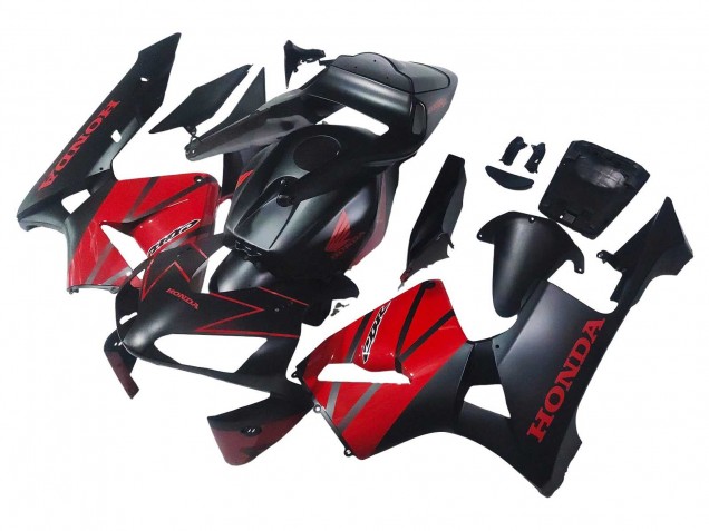 Carénages Moto Honda CBR600RR 2003-2004 - Rouge Noir Brillant Noir Mat