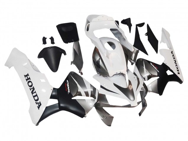Carénages Moto Honda CBR600RR 2003-2004 - Blanc Noir Mat Courses
