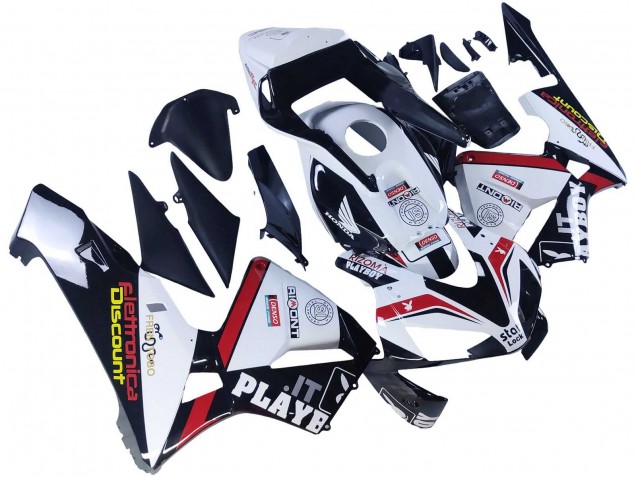Carénages Moto Honda CBR600RR 2003-2004 - Blanc Rouge Noir Brillant DENSO Rimont